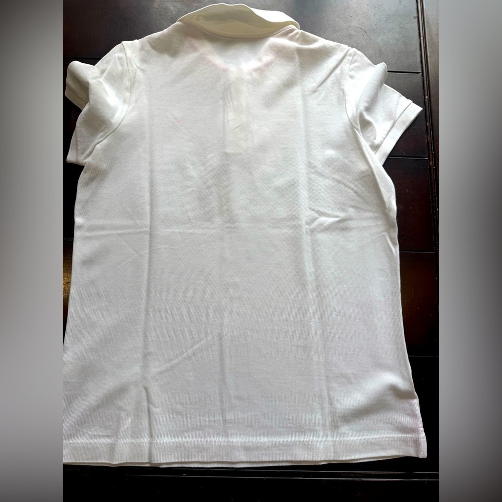 Lilly Pulitzer Resort White Pima Cotton EUC Polo Shirt SHORT Sleeve Size Small - Picture 5 of 7